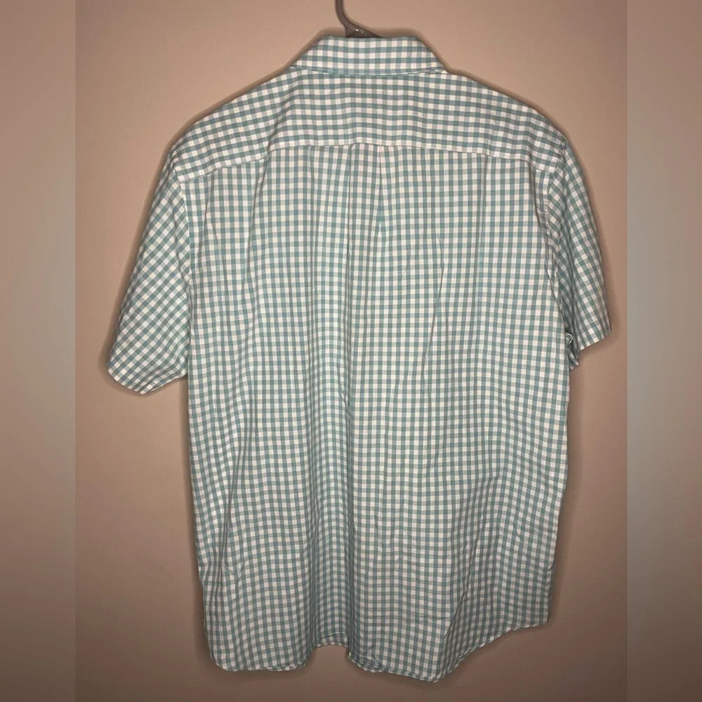 EUC - Men’s Quality Linen Tailored by J.Crew Plaid Shirt- Blue & White - Size: L